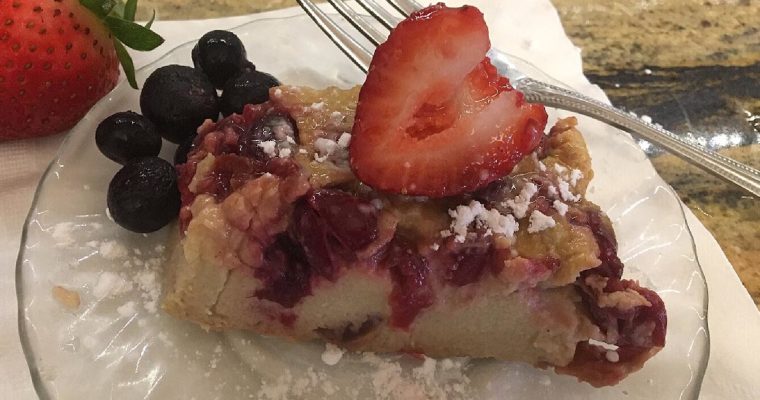 Gluten-Free Cranberry Clafoutis (Kla-foo-TEE) Crustless Custard Pie